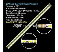 KIT 4 BARRE STRIP 50 LED TV SAMSUNG SLED-2010SVS37-50-120HZ-REV1.2