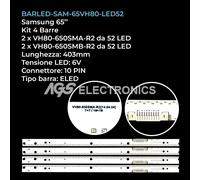 KIT 4 BARRE STRIP 52 LED TV SAMSUNG 2 VH80-650SMA-R2/B BN96-30658A 30659A