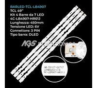 KIT 4 BARRE STRIP 7 LED TV TCL 49HR330M07A0 4C-LB4907 JL.D49071330-365AS-M-V03