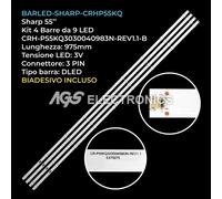 KIT 4 BARRE STRIP 9 LED TV SHARP CRH-P55KQ3030040983N-REV1.1-B