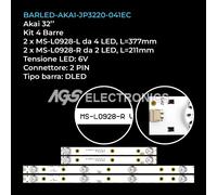 KIT 4 BARRE STRIP LED TV AKAI JS-D-JP3220-041EC MS-L0928 32LED38P SMART AKTV3221