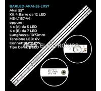 KIT 4 BARRE STRIP LED TV AKAI MS-L1157-V4 ,E479275 , SONOKO SNKLE5566UDS