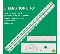 KIT 4 BARRE STRIP LED TV CHANGHONG C430U14E1A , HITACHI LE43A509A , LU43V809