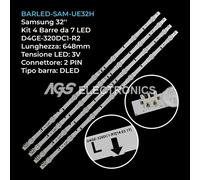 KIT 4 BARRE STRIP LED TV SAMSUNG D4GE-320DC1-R2 2014SVS32FHD UE32H5000 UE32H5500