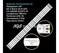 KIT 4 BARRE STRIP LED TV TELESYSTEM CX-40D08-ZC21FG-01, 303CX400035