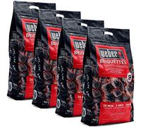 Kit 4 Borse di bricchette da 8kg | 4 Sacchi Carbone per Barbecue | Carbonella combustibile 4 Pezzi