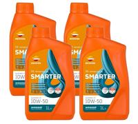 Kit 4 Bottiglie da 1 litro Repsol Smarter Synthetic 4t 10w-50 Moto Motore Ricamb
