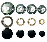 Kit 4 Bruciatori con Anelli Piattelli Spartifiamma SMEG Made in Italy