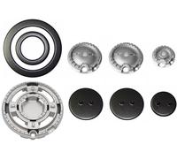 Kit 4 Bruciatori con Piattelli Spartifiamma 3 Fuochi + Tripla Corona WHIRLPOOL