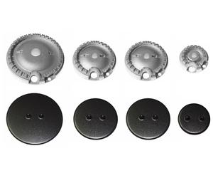 Kit 4 Bruciatori con Piattelli Spartifiamma ORIGINALI WHIRLPOOL BAUKNECHT