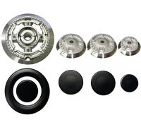 Kit 4 Bruciatori con Piattelli Spartifiamma SMEG 3 Fuochi + Tripla Corona