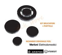 KIT 4 BRUCIATORI+PIATTELLI SPARTIFIAMMA 3 FUOCHI+TRIPLA CORONA CUCINA ARISTON