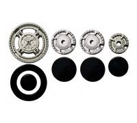 Kit 4 bruciatori + spartifiamma lucidi 4 fuochi per cucina a gas Franke