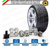 KIT 4 BULLONI ANTIFURTO CERCHI IN FERRO KIA RIO DAL 2006> 2 CHIAVI SICUREZZA