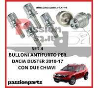 Per Dacia Duster dal 2018> Kit Bulloni Antifurto Stil-Bull Farad Cerchi Acciaio