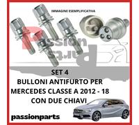 KIT 4 BULLONI ANTIFURTO CERCHI IN LEGA PER W176 DAL 2012 CON 2 CHIAVI
