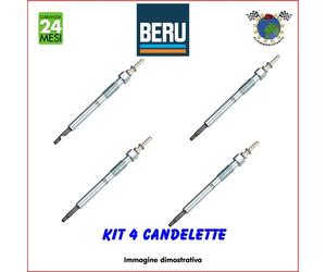 Kit 4 Candelette Beru Per Chrysler Voyager Iv Iv Jeep Cherokee Ldv Maxus Lti Tx