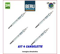 Kit 4 Candelette Beru Per Nissan Pathfinder X-Trail Qashqai Np300 Opel Vivaro