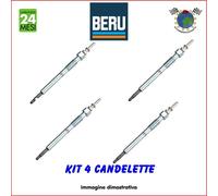 Kit 4 Candelette Beru Per Renault Latitude Trafic Scenic Megane Master Laguna