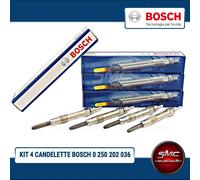 KIT 4 CANDELETTE BOSCH FIAT PUNTO (188) 1.9 JTD KW 63 CV 86