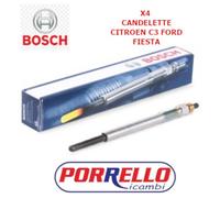 KIT 4 CANDELETTE FORD FIESTA FOCUS CTROEN C3 C4 PEUGEOT 206 207 1.4 1.6 HDi