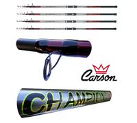 kit 4 canne champion surfcasting telescopiche carbonio pesca mare spiaggia fondo