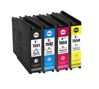 KIT 4 CARTUCCE COMPATIBILI PER EPSON T7551 T7552 T7553 T7554 WF-8510DWF WF-8010DW WF-8590 D3TWFC WF-8590 DTWF WF-8590DWF