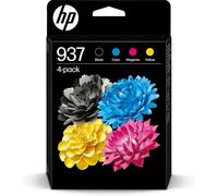 KIT 4 CARTUCCE ORIGINALI HP 937 6C400NE BK C M Y 1250/800 Pagine Pro 9700 Series