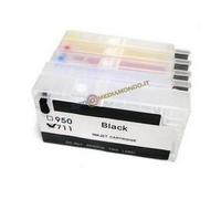 KIT 4 CARTUCCE RICARICABILI PER HP 711 - CZ133A CZ132A CZ131A CZ130A - CON CHIP AUTORESETTANTE NEW