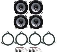 Kit 4 Casse ALPINE SXE-1325S + SXE-1325S per Megane III dal 2009 al 2015 con 2 Supporti Anteriori, 2 Supporti Posteriori e 4 Connettori