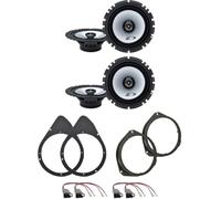 Kit 4 Casse ALPINE SXE-1725S + SXE-1725S per F. 500 dal 2007 in poi e F. 500C dal 2009 in poi con 2 Supporti Anteriori, 2 Posteriori e 4 Connettori