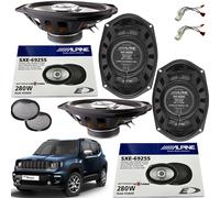 Kit 4 Casse Altoparlanti Alpine Anteriori e Posteriori + Cavi per Jeep Renegade