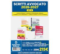 Kit 4 Codice penale+Codice di procedura penale annotati+Pareri di penale +Come si scrive l'atto di diritto penale 2026