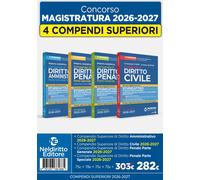 Kit 4 compendi superiori Civile, Penale parte generale e speciale e Ammini...