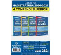 Kit 4 compendi superiori Civile, Penale parte generale e speciale e Amministrativo 2026-2027