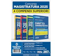Kit 4 compendi superiori di Civile, Amministrativo (2025), Penale parte generale e Penale parte speciale