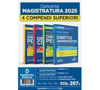 Kit 4 compendi superiori di Civile, Amministrativo (2025), Penale parte generale e Penale parte speciale