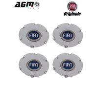 Kit 4 coppa ruota coprimozzo logo blu originale fiat panda 169 dal 2003 51732047