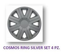 KIT 4 Copricerchi auto universali coppa ruota 14" COSMOS RING SILVER in ABS