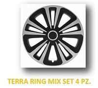 KIT 4 Copricerchi auto universali coppa ruota 14" TERRA RING MIX in ABS