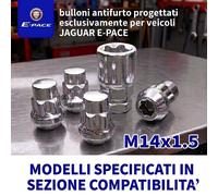 Kit 4 Dadi Antifurto per Vetture JAGUAR E-PACE Per Ruota Sicurezza