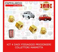 KIT 4 DADI FISSAGGIO PRIGIONIERI COLLETTORE MARMITTA FIAT 500 F L R 126 EPOCA