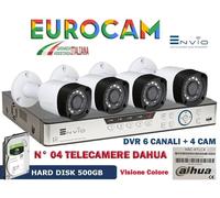 VIDEOSORVEGLIANZA VISIONE COLORE BUIO ASSOLUTO 6 CANALI + 4 CAM