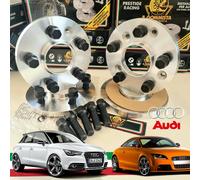 KIT 4 DISTANZIALI 16+16mm 5x100 57.1 + BULLONI NERI PER AUDI A1-S1 8X/GB e TT 8N