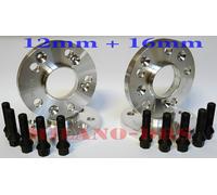 KIT 4 DISTANZIALI RUOTA 12+16mm BMW SERIE X5 TYPE G05 +BULLONI BLACK+ANTIFURTO