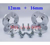 KIT 4 DISTANZIALI RUOTA 12+16mm PEUGEOT 208 - 308 I + BULLONI OEM + ANTIFURTO