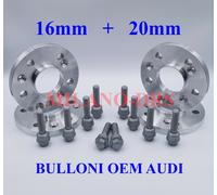 KIT 4 DISTANZIALI RUOTA 16+20mm AUDI Q8 Bullone SFERICO CON RONDELLA MOBILE