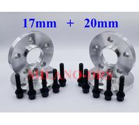 KIT 4 DISTANZIALI RUOTA 17+20mm SAAB 9.5 (TYPE YS3E) + BULLONI BLACK