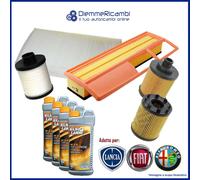 KIT 4 FILTRI + 4 LT OLIO 5W40 - TAGLIANDO FIAT IDEA - 1.3 MultiJet - 70Cv - 90Cv