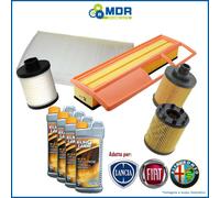 KIT 4 FILTRI + 4 LT OLIO 5W40 TAGLIANDO LANCIA YPSILON 843 1.3 MultiJet 70 75 90